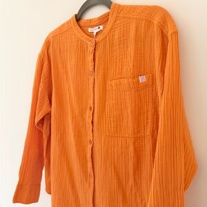 NWT Sundry 1/ Small Orange Button-Up Blouse